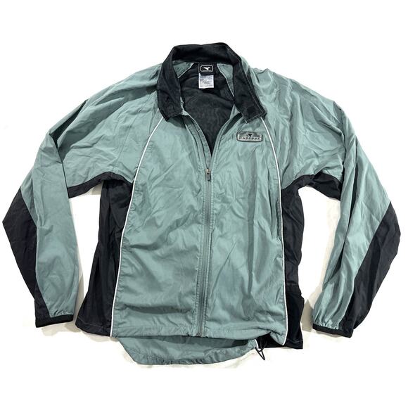 InSport Men’s Medium Windbreaker Jacket Green Black Nylon Mesh Lined - Picture 1 of 6